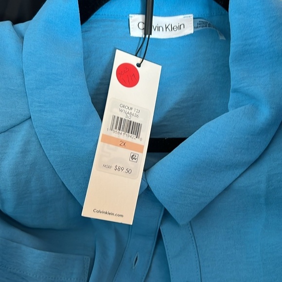 Calvin Klein Blouse Blue - Picture 6 of 7